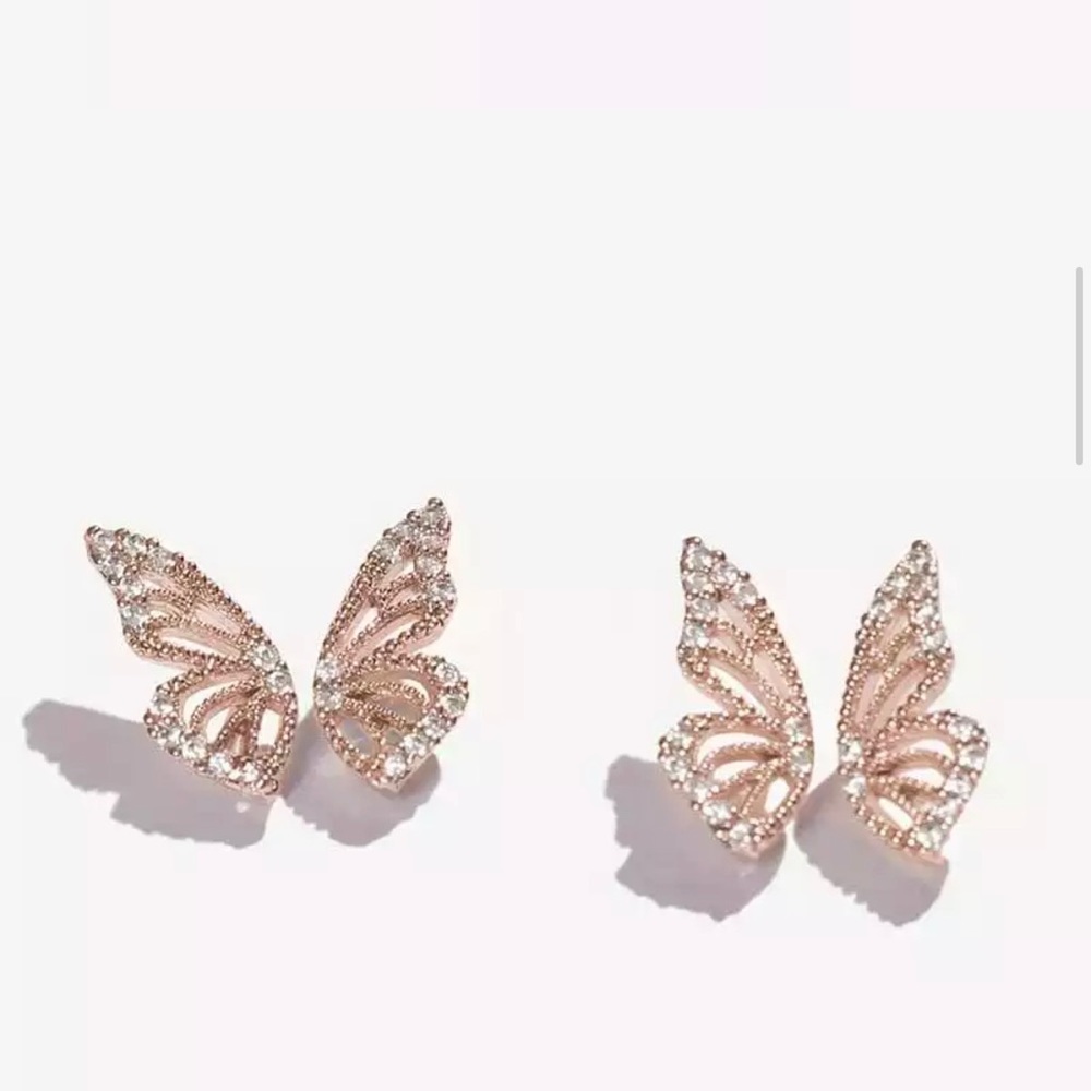 Zirconia butterfly earrings